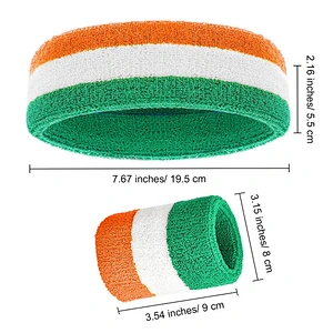 High Quality Custom Logo polyester Fabric Plain Elastic yoga Sport Headband Sweatband Set