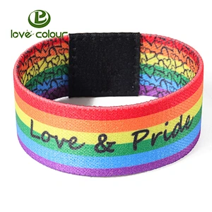 Colorful Polyester Sport Events Elastic Wristband for Promotion