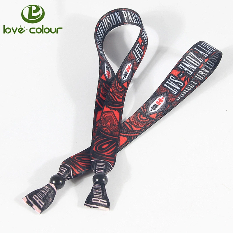 Custom polyester fabric sublimation wristbands with slide lock