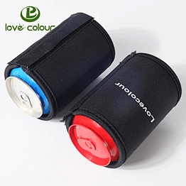 High cost effective black neoprene stubby can sleeve with white printing