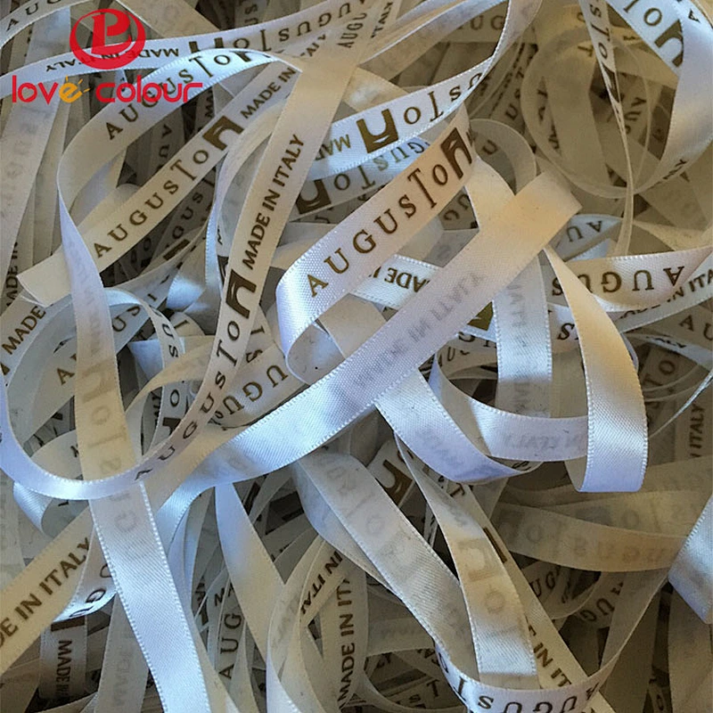 Character Custom Print Colorful Letters Beautiful Satin Ribbon For Wholesale