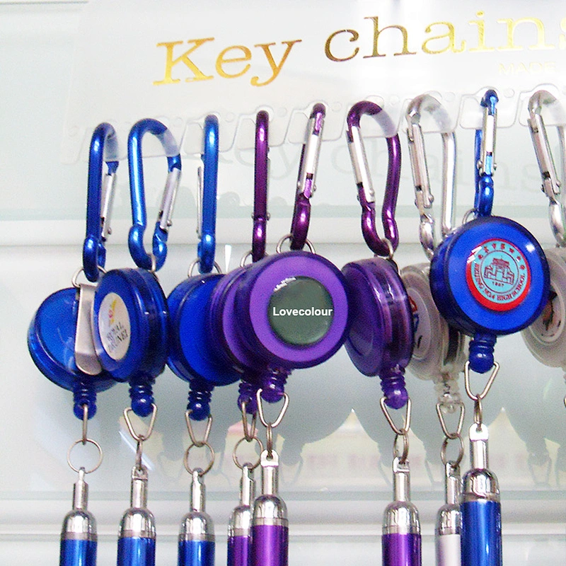 Custom Badge Key Chain Plastic Retractable Pull Reel