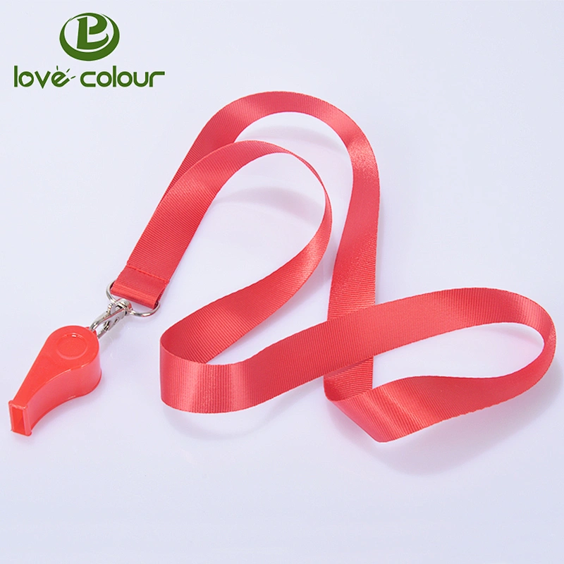 Cheap wholesale custom polyester plastic whistle Lanyards for sport events
