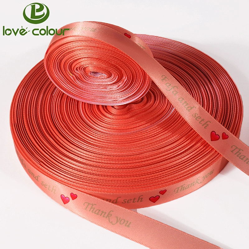 Cheap custom printed satin ribbon tape,full color ribbon roll