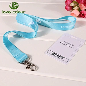 Cheap custom solid color neck id lanyard with fancy holder