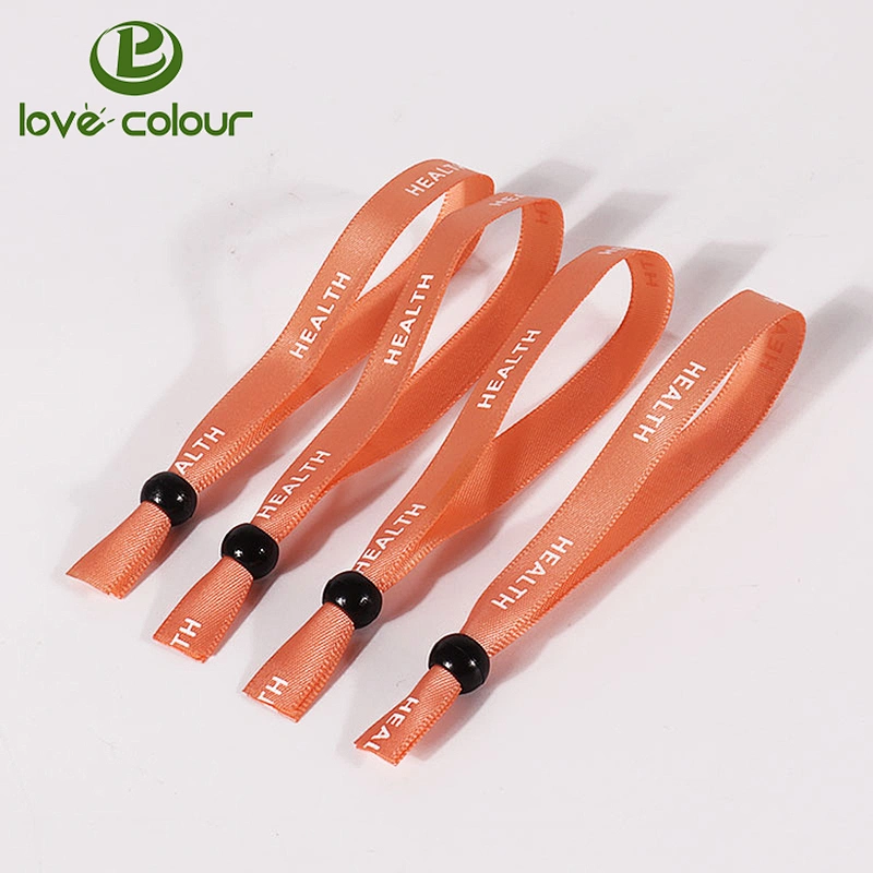 Festival polyester custom satin wristband bracelet for hallowma with plastic clasp