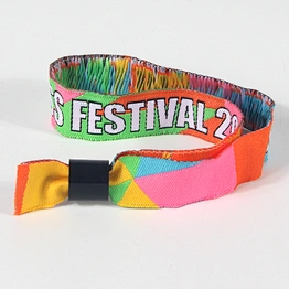 Guangzhou Manufacturer Festival Woven Custom Logo Fabric Wristbands