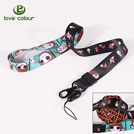 Polyester custom cell phone holder string lanyard necklace