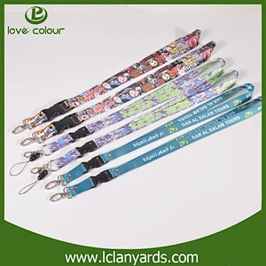 New custom cheap full color printing polyester neck strap