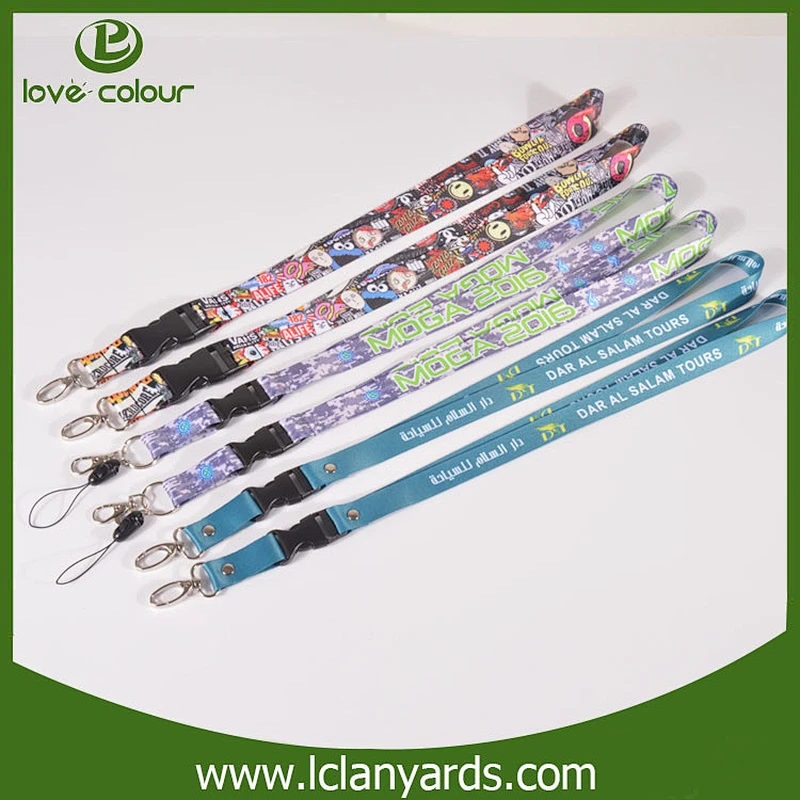 New custom cheap full color printing polyester neck strap