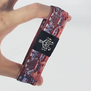 Good price elastic polyester wristbands souvenir gift wristband