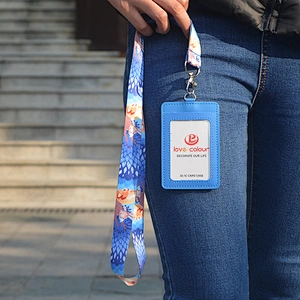Factory Cheap Custom Polyester Cartoon Printing 3/4'' Lanyard With ID Card Holder