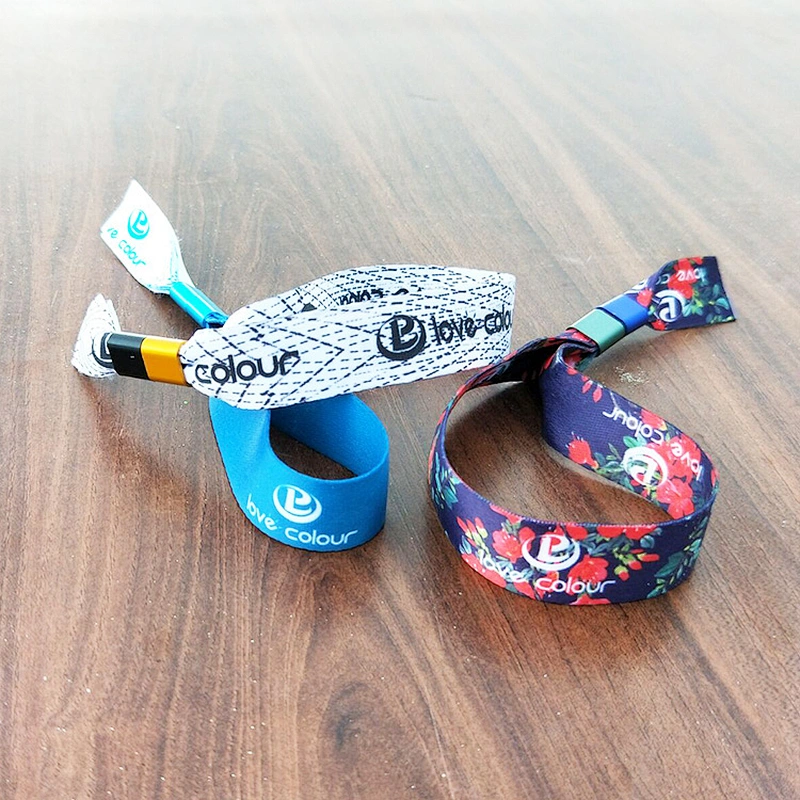 Guangzhou factory custom polyester fabric wristband for concert