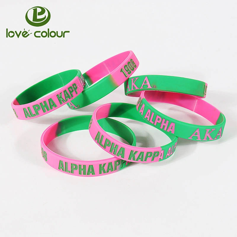 Eco-friendly custom recycled silicone wristband bracelet for team