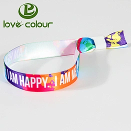 Custom fabric polyester festival wristband for one time use