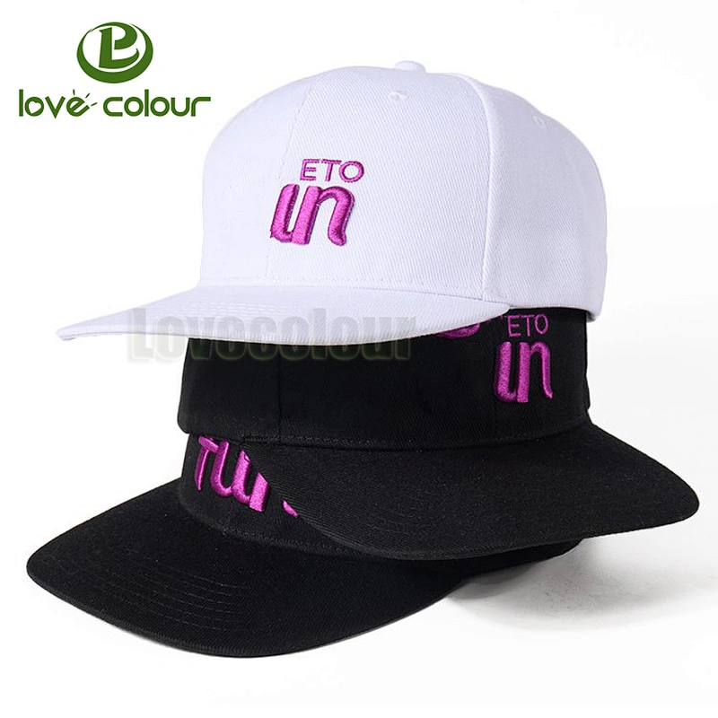 Custom fashion unique black white cotton sport snapback cap with embroidery logo