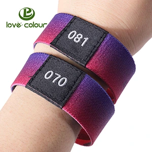 Custom polyester printing your own logo elastic wristband for promotion