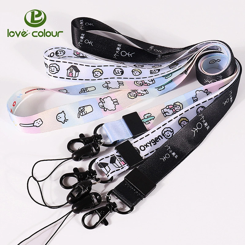 Professional custom sublimation printed phone holder lanyard with id card holder