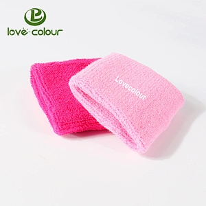 Cheap custom logo factory made cotton wrist sweat bands