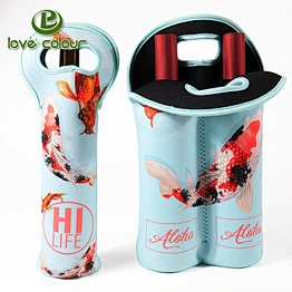 Guangzhou Factory Custom Wine Double /Single Pack Neoprene Wine Bottle Cooler Bag Sleeve