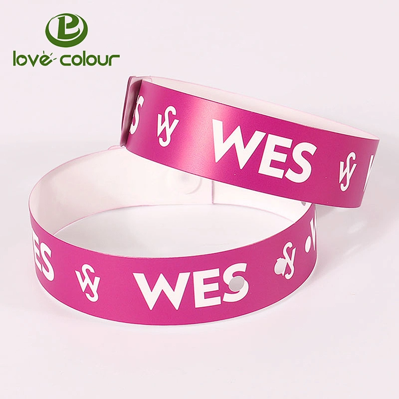 Custom Printed PVC Vinyl Wristband/One Off Wrist band For Ticket