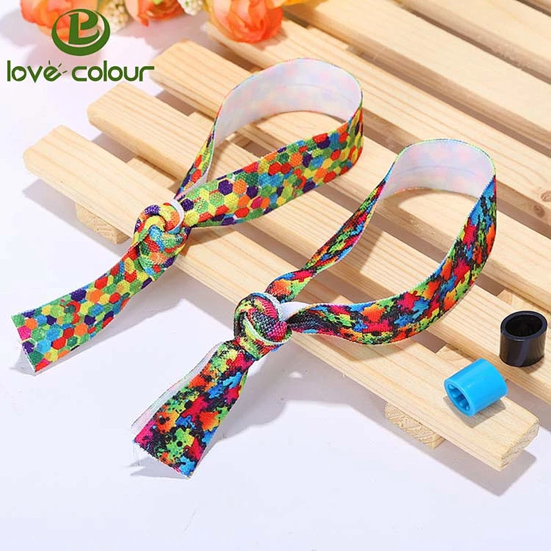 Custom decorative printed girl use soft fold over elastic hair tie
