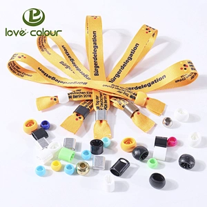 Lovecolour custom fashion colorful promotional polyester bracelet for event with plastic clip
