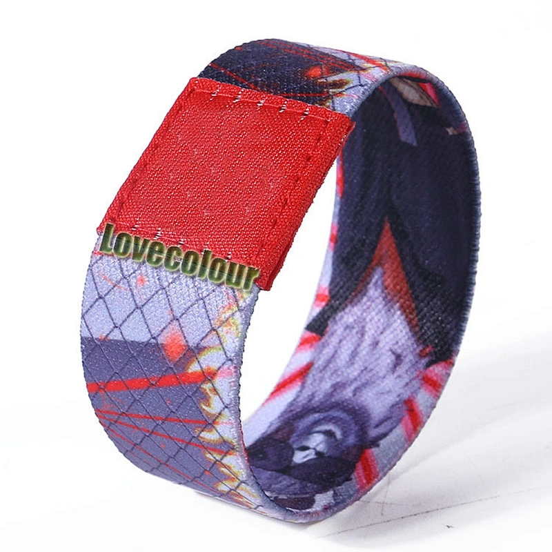 Lovecolour Custom Full color dye-sublimation printing inside/outside elastic wristband/ bracelet