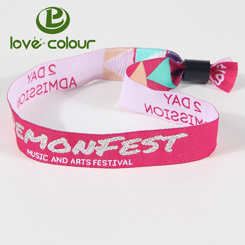 New Year festival custom wrist bands polyester fabric wristband