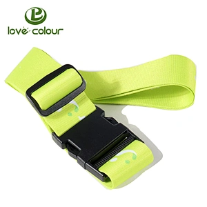 Polyester heat transfer red printing luggage belt / strap with adjustable buckle