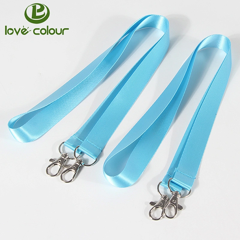 Polyester red color lanyard with double hook for holding id card