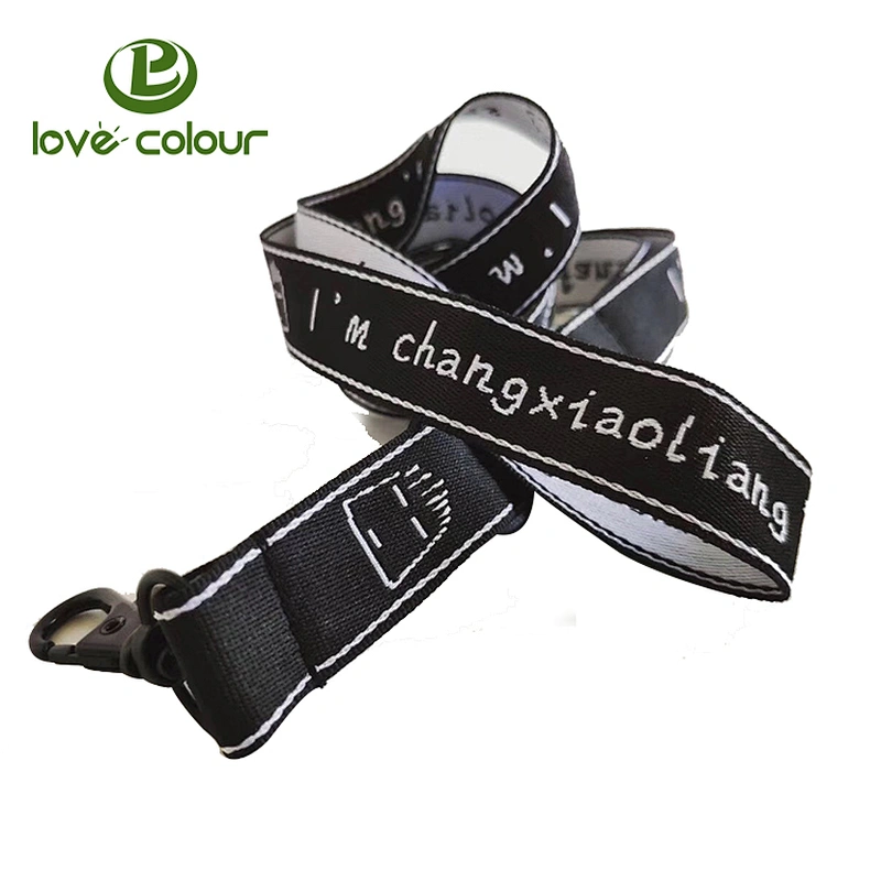 High quality custom polyester woven keychain lanyard with free sample