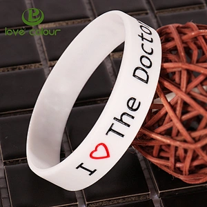 Custom made printed color silicone wristband rubber bracelet