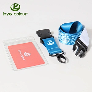 Professional custom multi colours fabric id card lanyards for employees