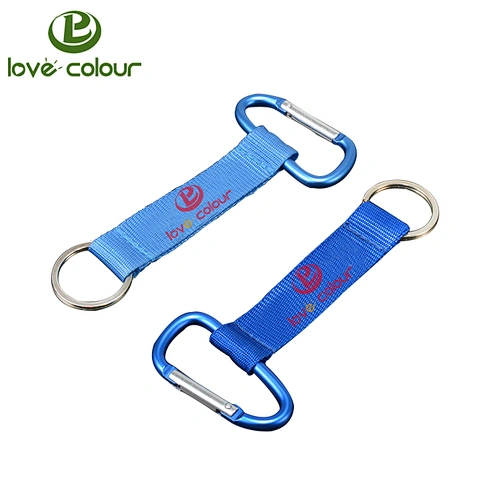 cheap custom durable ribbon nylon short lanyard keychain rope