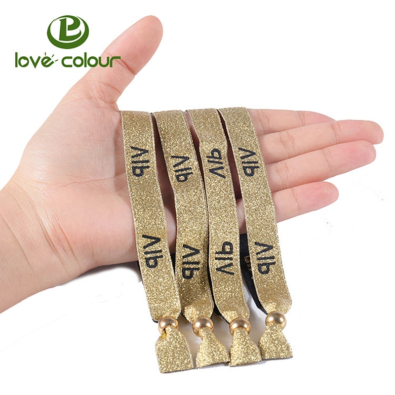 Customized Disposable Polyester Fabric Wrist Bands For One Time Use