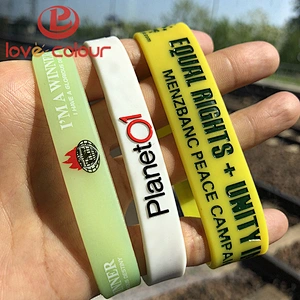 Silicone rubber wristband bracelets custom with your logo