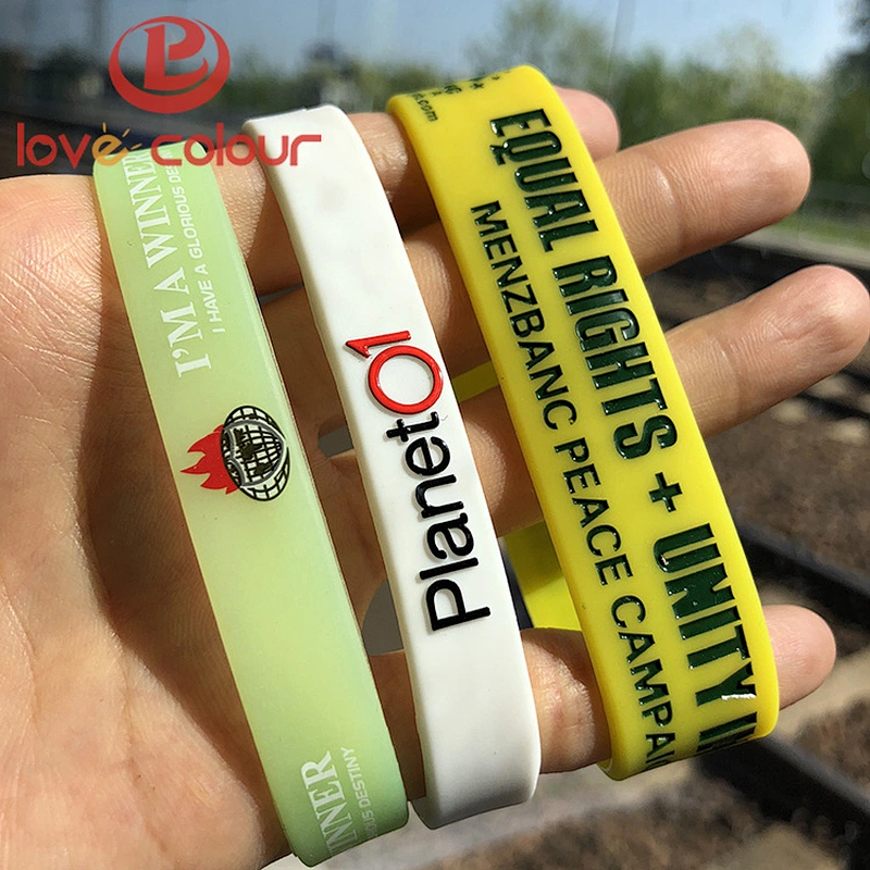 Silicone rubber wristband bracelets custom with your logo