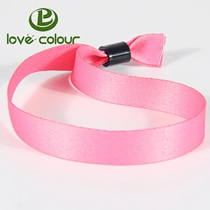 Custom full color polyester pink blank wristband