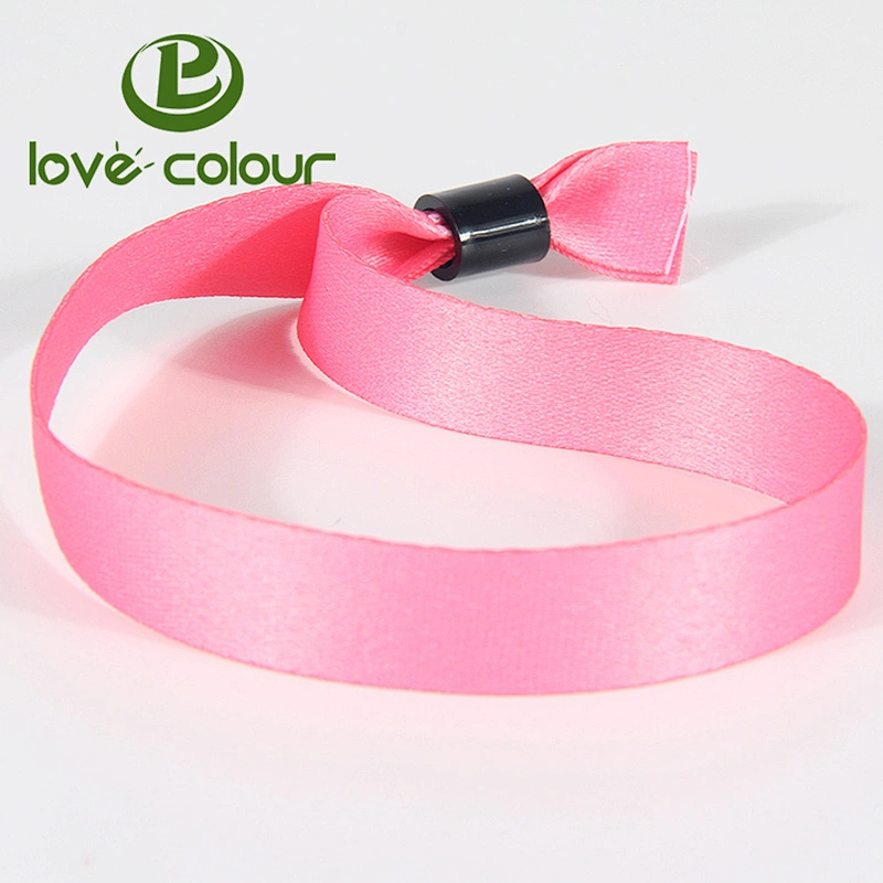 Custom full color polyester pink blank wristband
