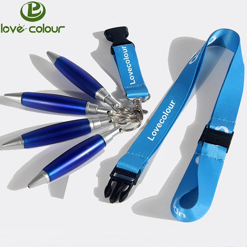Factory direct custom soft polyester pen holder lanyards for advertising