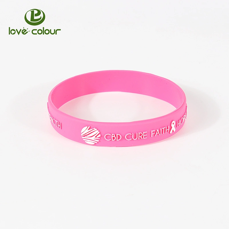 Silicone embossed rubber bracelet for promotion/innovative silicone wristbands