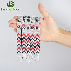 Polyester fabric cloth wristband for festival promotional