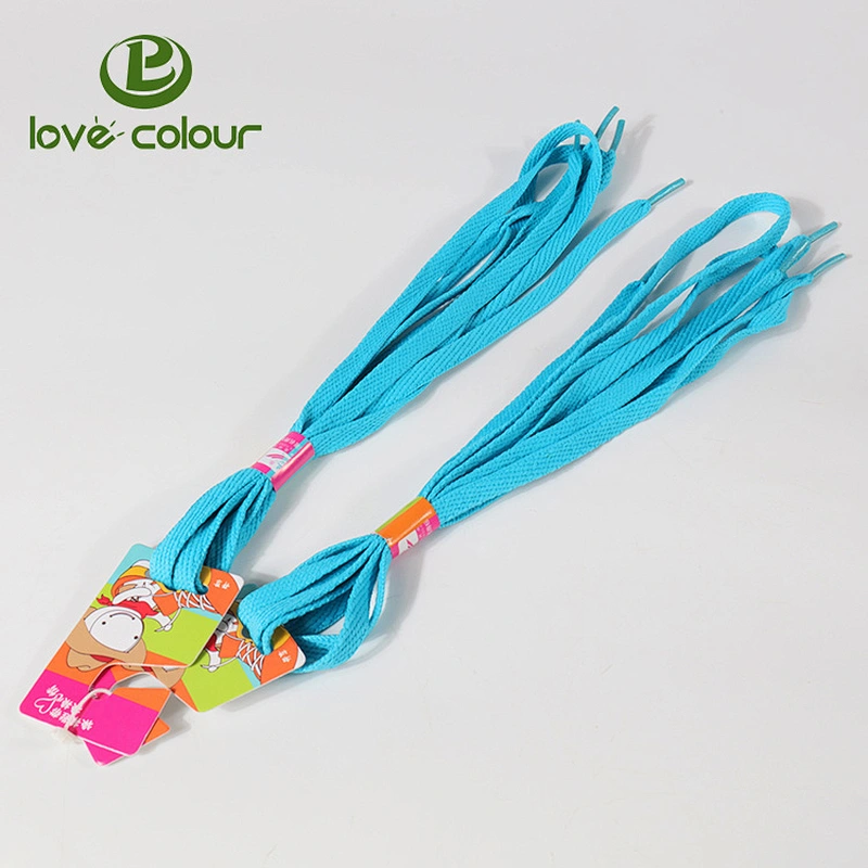 Wholesale solid color polyester flat shoelaces for promotional gift
