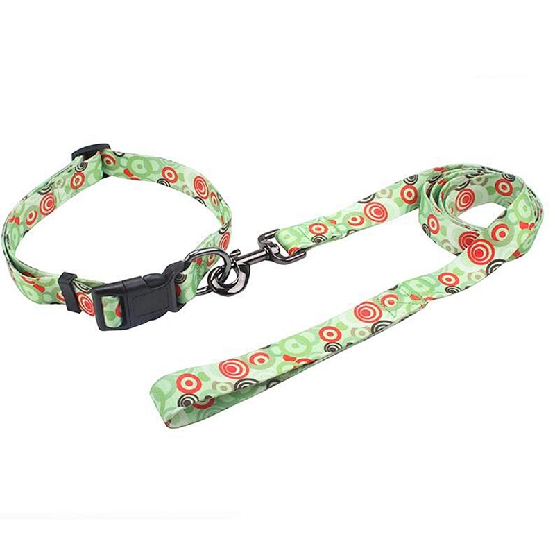 High quality polyester running pet dog collar and leash set