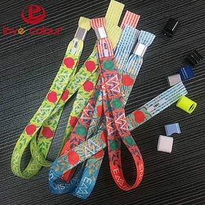 Popular polyester sublimation bracelet fabric concert textile wristband