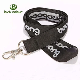 Woven logo custom polyester embroidered lanyards with promotion text