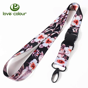 Guangzhou factory custom polyester breakaway buckle key lanyard