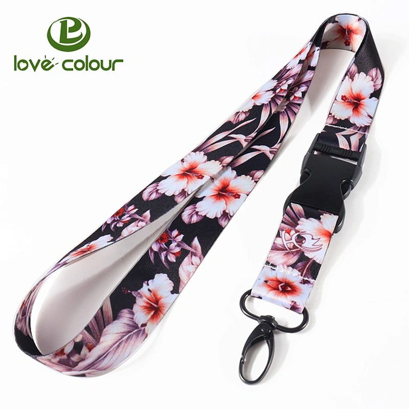 Guangzhou factory custom polyester breakaway buckle key lanyard