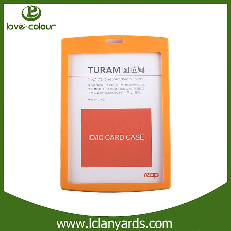 Plastic ID card holder vertical custom event name tag holder